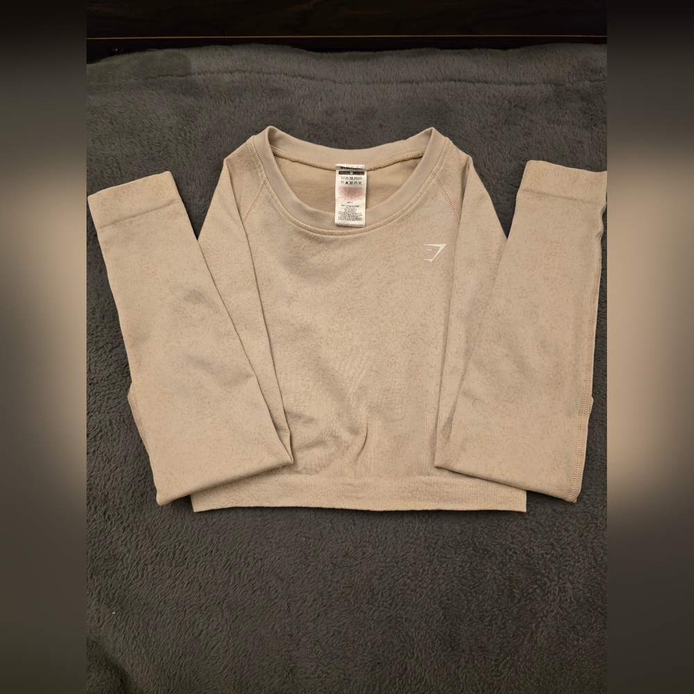 Beige Long Sleeve Sweatshirt